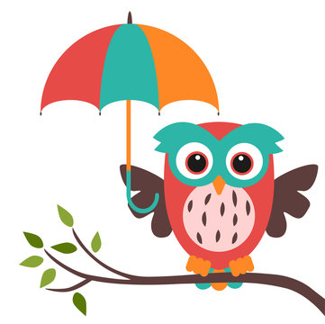 owl and umbrella