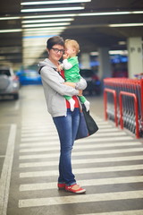 mother with baby in shopping