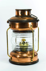 Fototapeta na wymiar vintage style kerosene lamp, lantern on white background