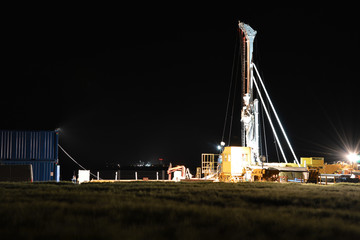 exploration drilling at night
