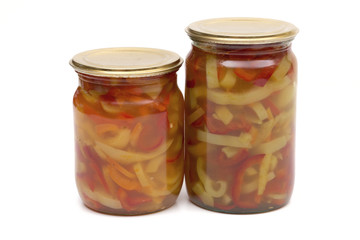 marinated peppers on the white background