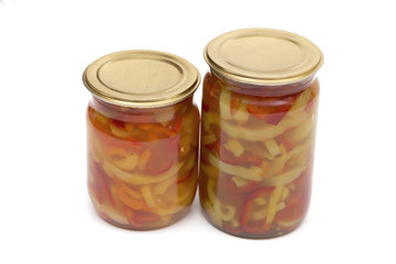 marinated peppers on the white background