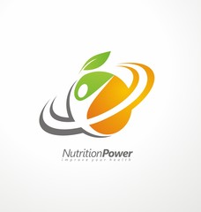 Organic Healthy Food creative symbol layout
