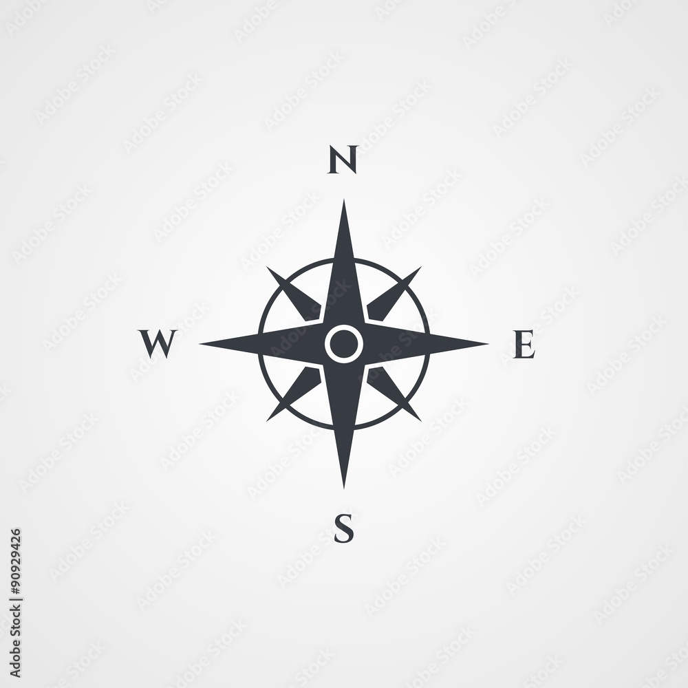 Wall mural wind rose, compass icon