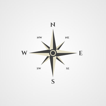 Wind rose, compass icon