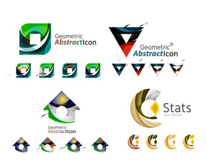 Universal abstract geometric shapes - business emblems