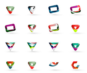 Set of various geometric icons