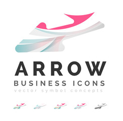 Set of arrow logo business icons