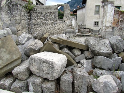 Old earthquake rubbles, Venzone, Italy