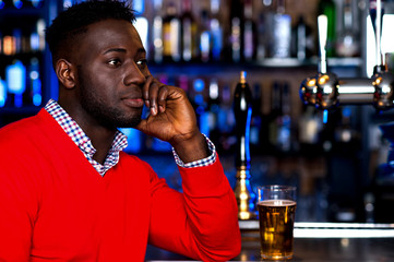 African guy at pub