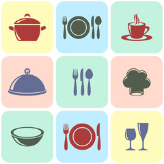 Cooking and restaurant menu icons