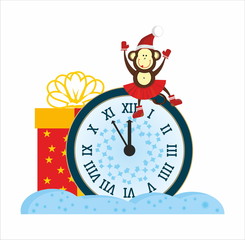 Monkey and New Year Clock