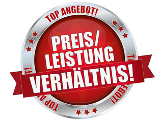 roter Preis/Leistung Verhältnis Button