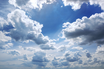 Naklejka na ściany i meble beautiful clouds in blue sky