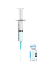 Vector image of a syringe and a vaccine vial