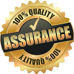 golden 100% assurance sign