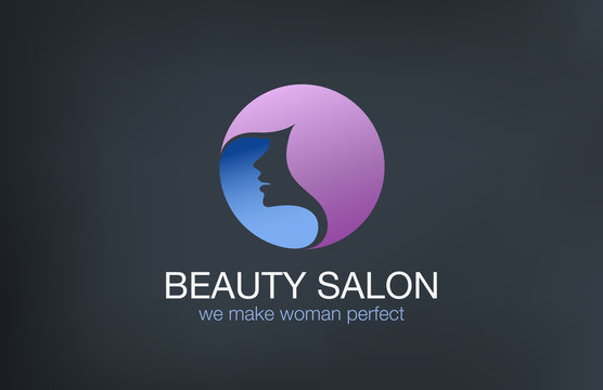 Beauty Fashion  Haircut Salon Logo circle design vector template