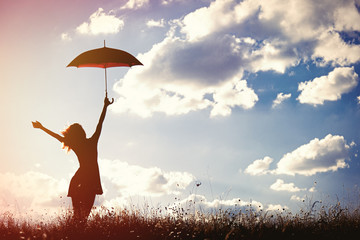 young women with umbrella