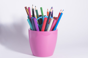 colori matite forbici contenitore