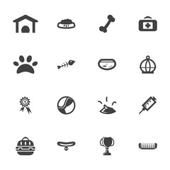 Vector grey Pet icon set on white background