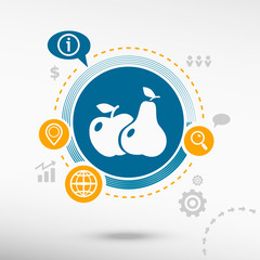 Apple, pear and creative design elements