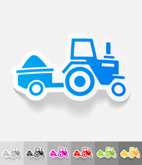 realistic design element. tractor with trailer