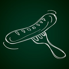 Simple doodle of a sausage on a fork