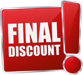 modern red final discount, sign