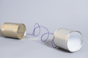 tin can phone.communication concept