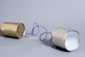 tin can phone.communication concept