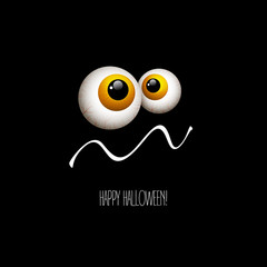 Funny Halloween greeting card monster eyes. Vector illustration