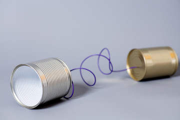 tin can phone.communication concept