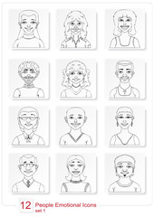 Set emotional people icons