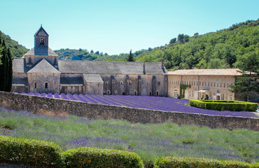monastery in a lavender field