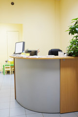 Reception desk in a spa salon, medical center and so on