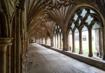 Fototapeta na wymiar Cloister cathedral of Canterbury, Kent, England