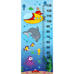Obraz premium underwater height measure (in original proportions 1:4)