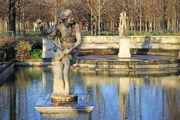 Hippomene statue in Tuileries Garden, Paris, France