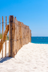 Fence on beach