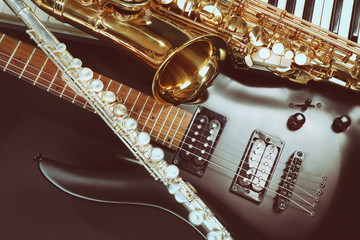 Naklejka premium Musical instruments, closeup