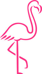 Obraz premium Pink Flamingo drawn lines