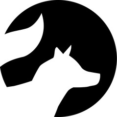 Fox in front of moon