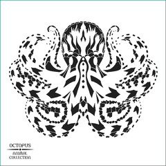 Zentangle stylized octopus. Sketch for tattoo or t-shirt.