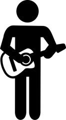 Acoustic guitar player pictogram
