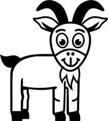 Goat cartoon outline