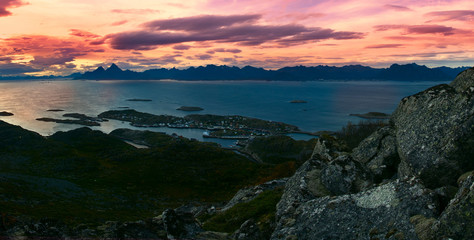 Obraz premium Beautiful panoramic landscape Lofoten Islands in Norway