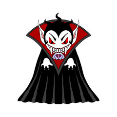 Vampire man cartoon character. Vector isolated Illustration.