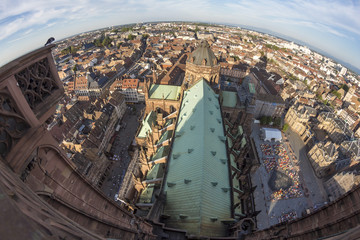 Fototapeta premium Summer Strasbourg in fish-eye lens
