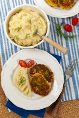 Homemade Crab Cakes. Selective focus.
