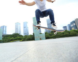 skateboarding at city